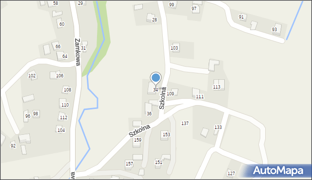 Nawojowa, Szkolna, 34, mapa Nawojowa