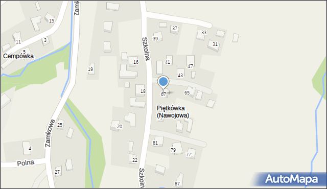 Nawojowa, Szkolna, 67, mapa Nawojowa