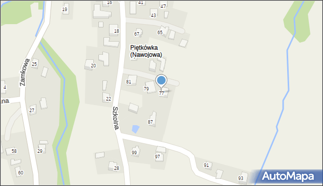 Nawojowa, Szkolna, 77, mapa Nawojowa