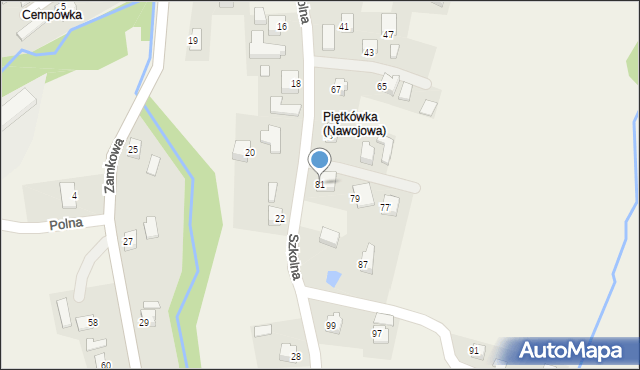 Nawojowa, Szkolna, 81, mapa Nawojowa