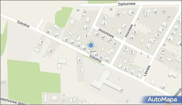 Niechcice, Szkolna, 17, mapa Niechcice