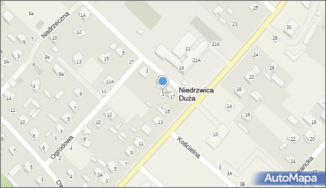 Niedrzwica Duża, Szkolna, 1, mapa Niedrzwica Duża