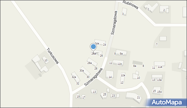 Niekanin, Szmaragdowa, 26a, mapa Niekanin