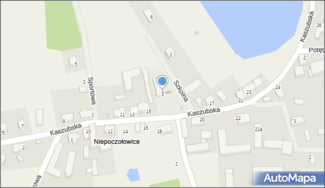 Niepoczołowice, Szkolna, 1, mapa Niepoczołowice