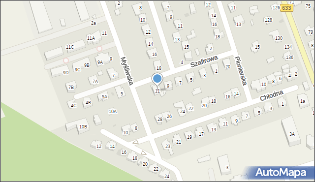 Nieporęt, Szafirowa, 11, mapa Nieporęt