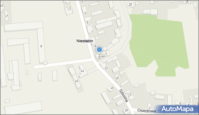 Niesłabin, Szkolna, 11, mapa Niesłabin