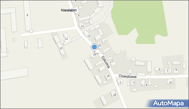 Niesłabin, Szkolna, 14, mapa Niesłabin