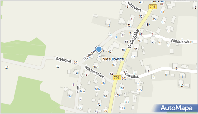 Niesułowice, Szybowa, 7, mapa Niesułowice