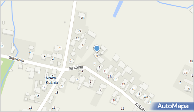 Nowa Kuźnia, Szkolna, 5, mapa Nowa Kuźnia