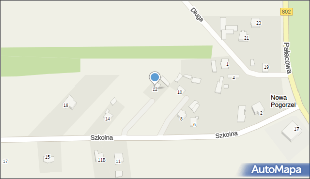 Nowa Pogorzel, Szkolna, 12, mapa Nowa Pogorzel