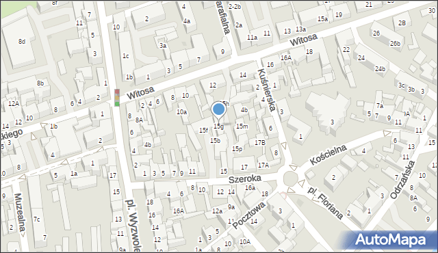 Nowa Sól, Szeroka, 15g, mapa Nowa Sól