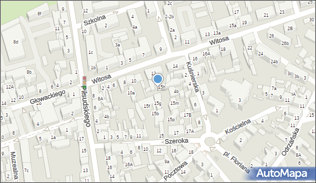 Nowa Sól, Szeroka, 15j, mapa Nowa Sól