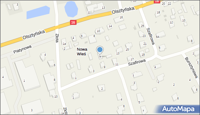 Nowa Wieś, Szafirowa, 7, mapa Nowa Wieś