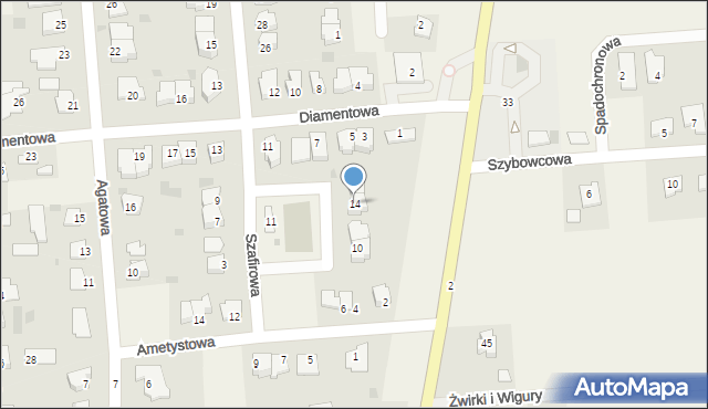 Nowa Wieś, Szafirowa, 14, mapa Nowa Wieś