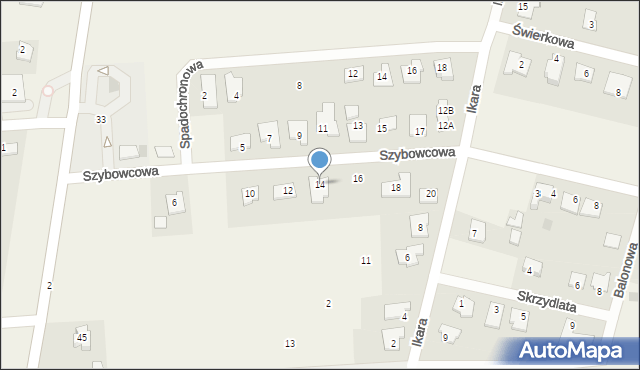 Nowa Wieś, Szybowcowa, 14, mapa Nowa Wieś