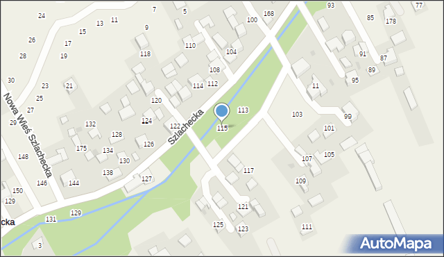 Nowa Wieś Szlachecka, Szlachecka, 115, mapa Nowa Wieś Szlachecka