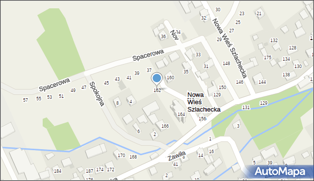 Nowa Wieś Szlachecka, Szlachecka, 162, mapa Nowa Wieś Szlachecka