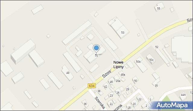Nowe Lipiny, Szosa Jadowska, 51, mapa Nowe Lipiny