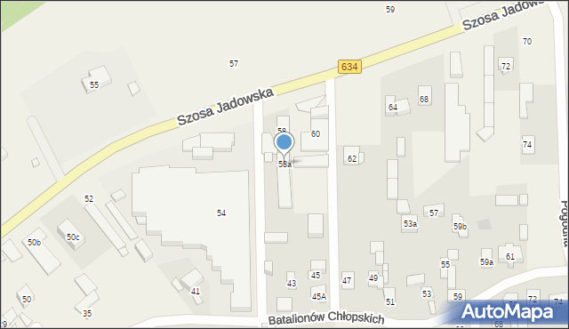 Nowe Lipiny, Szosa Jadowska, 58a, mapa Nowe Lipiny