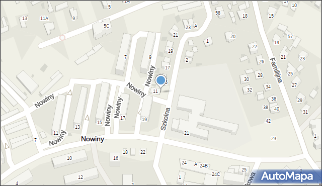 Nowiny, Szkolna, 13, mapa Nowiny