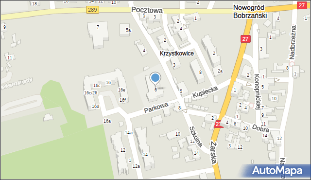 Nowogród Bobrzański, Szkolna, 6, mapa Nowogród Bobrzański