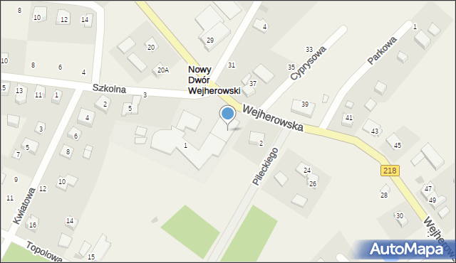 Nowy Dwór Wejherowski, Szkolna, 1, mapa Nowy Dwór Wejherowski