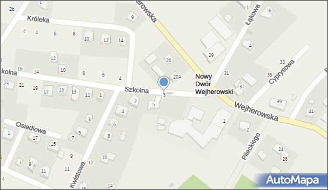 Nowy Dwór Wejherowski, Szkolna, 3, mapa Nowy Dwór Wejherowski