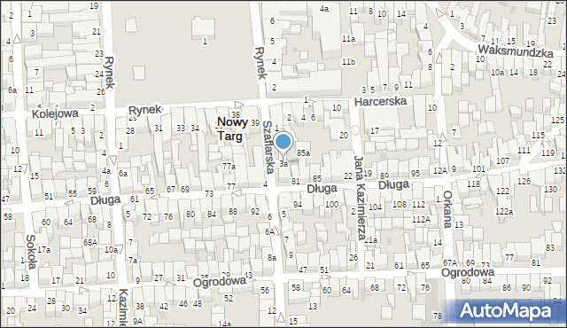 Nowy Targ, Szaflarska, 3a, mapa Nowego Targu