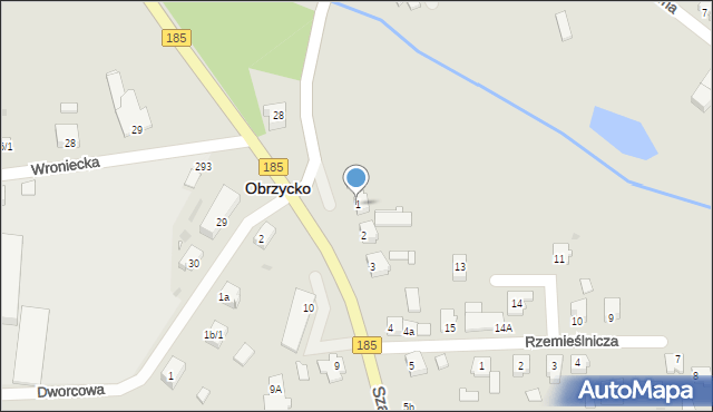 Obrzycko, Szamotulska, 1, mapa Obrzycko