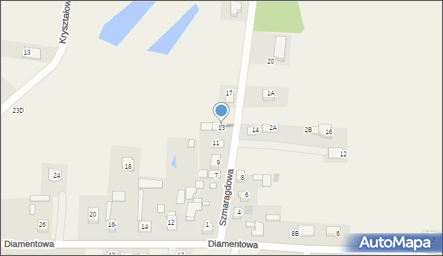 Ogrodniki, Szmaragdowa, 13, mapa Ogrodniki