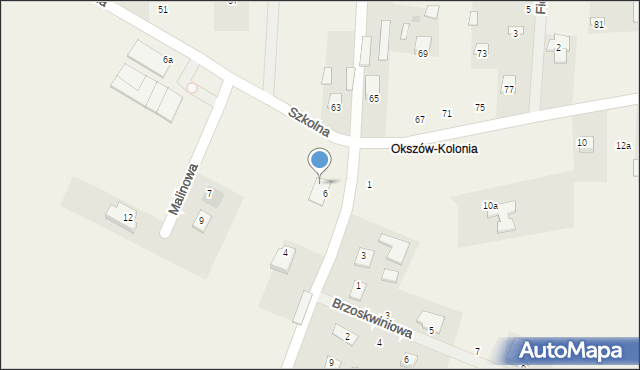 Okszów, Szkolna, 6, mapa Okszów