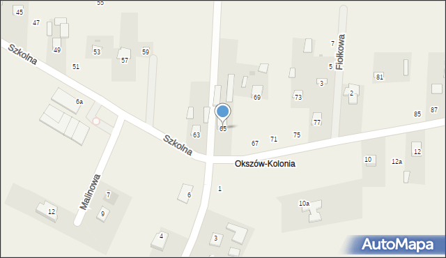 Okszów, Szkolna, 65, mapa Okszów