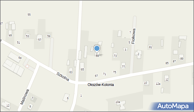 Okszów, Szkolna, 69, mapa Okszów