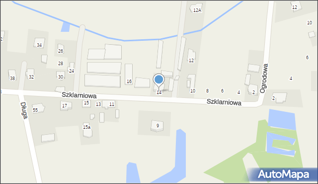 Olesin, Szklarniowa, 14, mapa Olesin