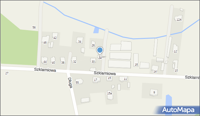 Olesin, Szklarniowa, 24, mapa Olesin