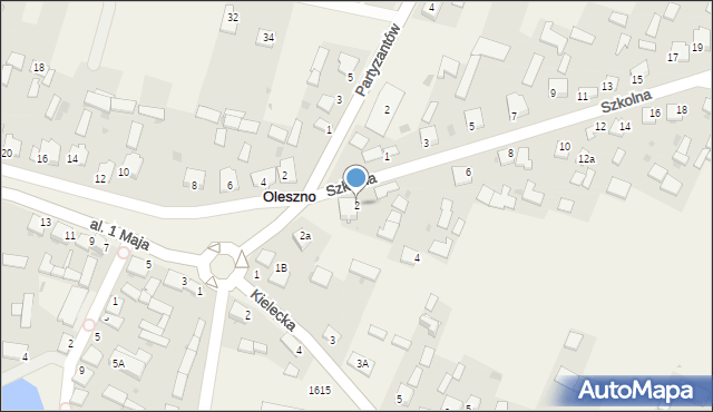 Oleszno, Szkolna, 2, mapa Oleszno