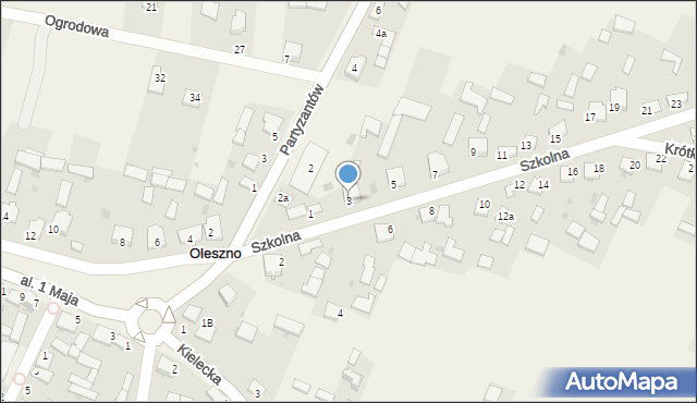 Oleszno, Szkolna, 3, mapa Oleszno