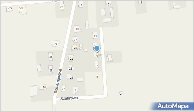 Olszowa, Szafirowa, 9, mapa Olszowa