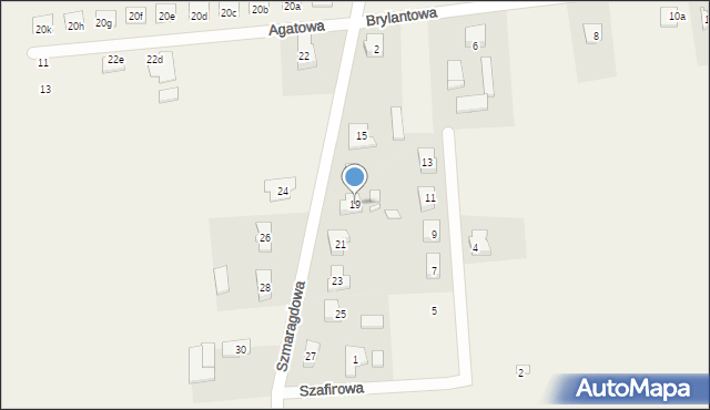 Olszowa, Szmaragdowa, 19, mapa Olszowa