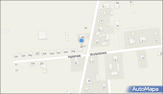 Olszowa, Szmaragdowa, 20, mapa Olszowa