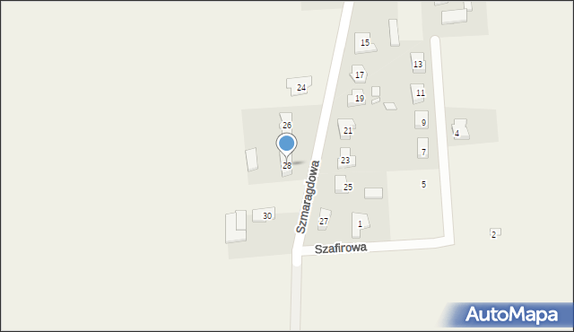 Olszowa, Szmaragdowa, 28, mapa Olszowa