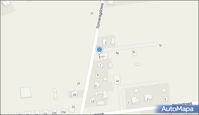 Olszowa, Szmaragdowa, 5, mapa Olszowa