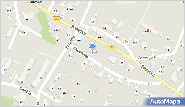 Olsztyn, Szpakowa, 8, mapa Olsztyna