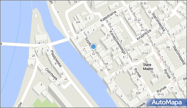 Opole, Szpitalna, 11, mapa Opola