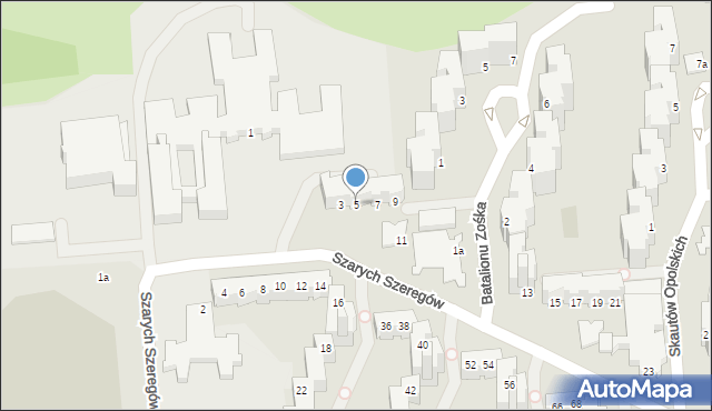 Opole, Szarych Szeregów, 5, mapa Opola