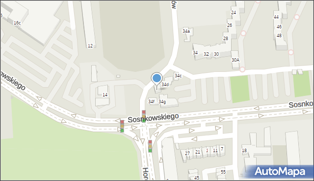 Opole, Szarych Szeregów, 34e, mapa Opola