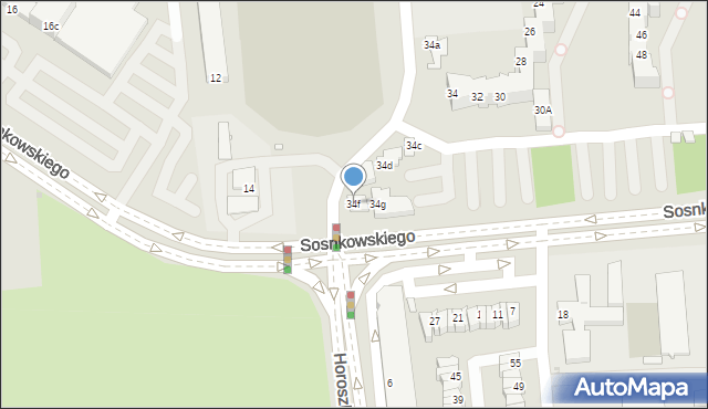 Opole, Szarych Szeregów, 34f, mapa Opola