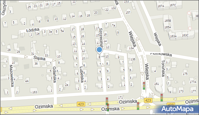 Opole, Szczecińska, 9, mapa Opola