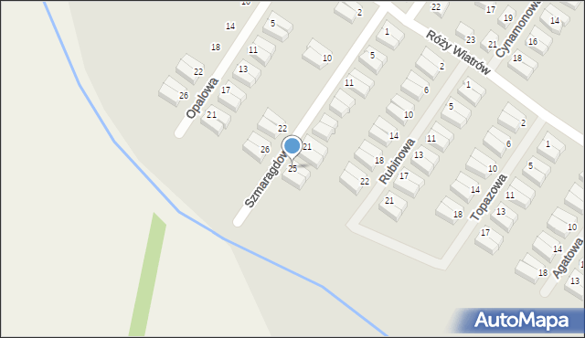 Opole, Szmaragdowa, 25, mapa Opola