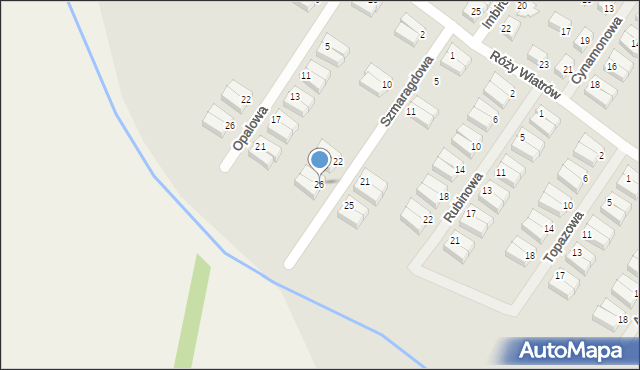 Opole, Szmaragdowa, 26, mapa Opola